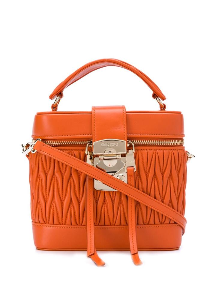 Miu Miu Matelassé Round-shaped Tote - Orange