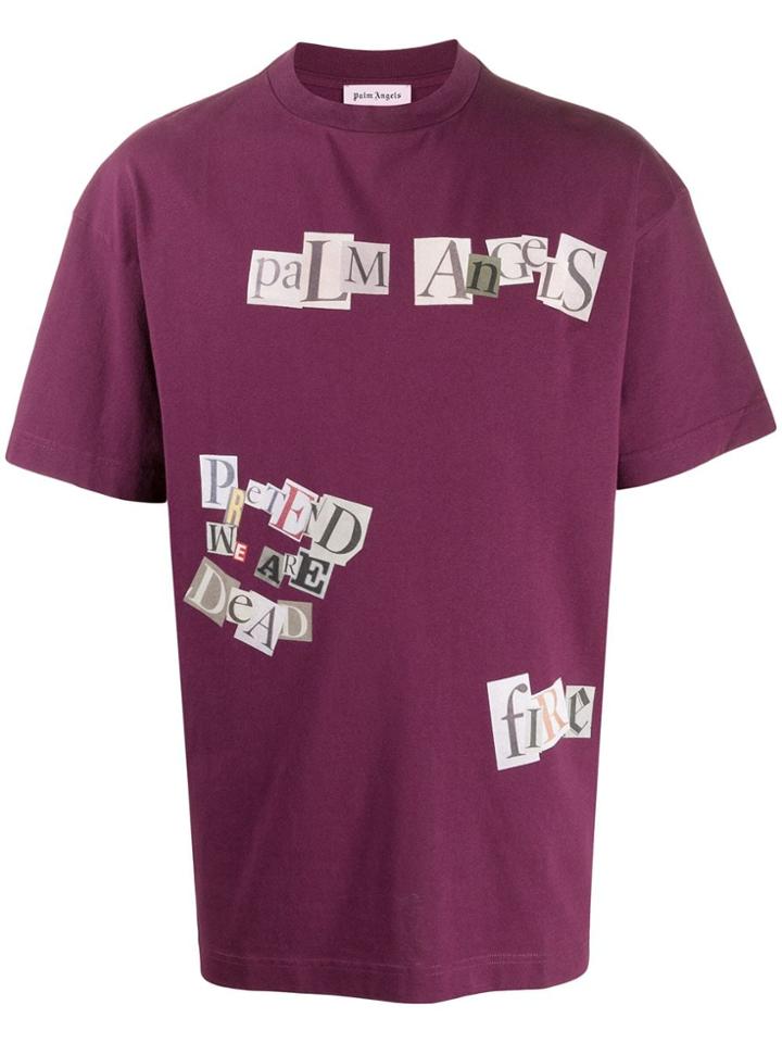 Palm Angels Pretend We Are Dead Print T-shirt - Purple