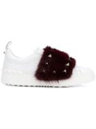 Valentino Valentino Garavani Rockstud Fur Sneakers - White