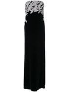 Oscar De La Renta Strapless Velvet Gown - Black