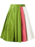 Prada High-waisted Colour Block Skirt, Women's, Size: 40, Silk/cupro