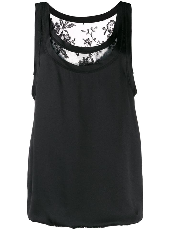 Alexander Mcqueen Lace Detail Satin Top - Black