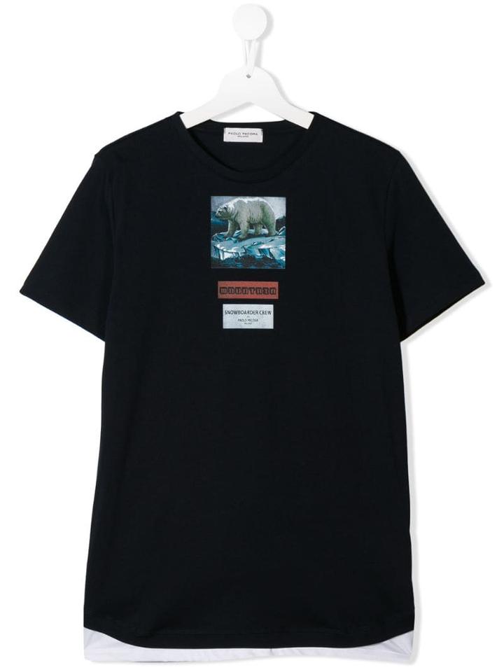Paolo Pecora Kids Polar Bear T-shirt - Blue