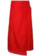 08sircus - Wrap Skirt - Women - Silk/cupro - 0, Red, Silk/cupro
