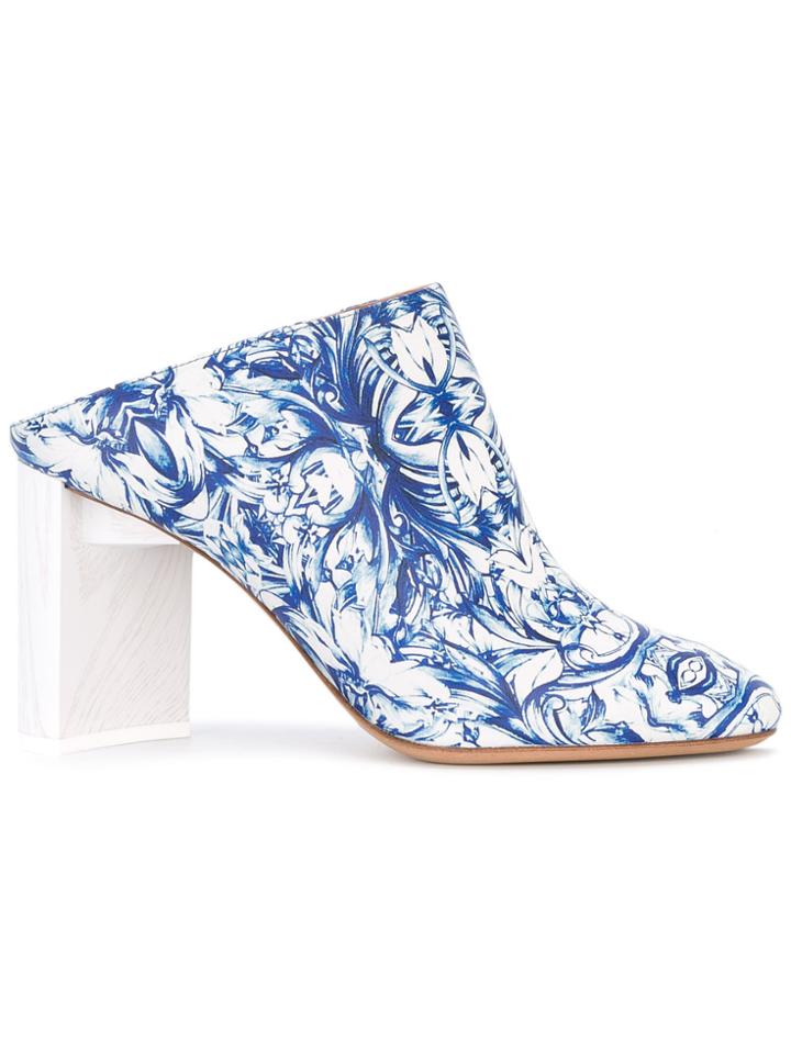 Maison Margiela Printed Mules - Blue