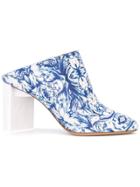 Maison Margiela Printed Mules - Blue