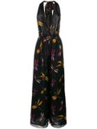 Diane Von Furstenberg Dragonfly Print Jumpsuit - Black