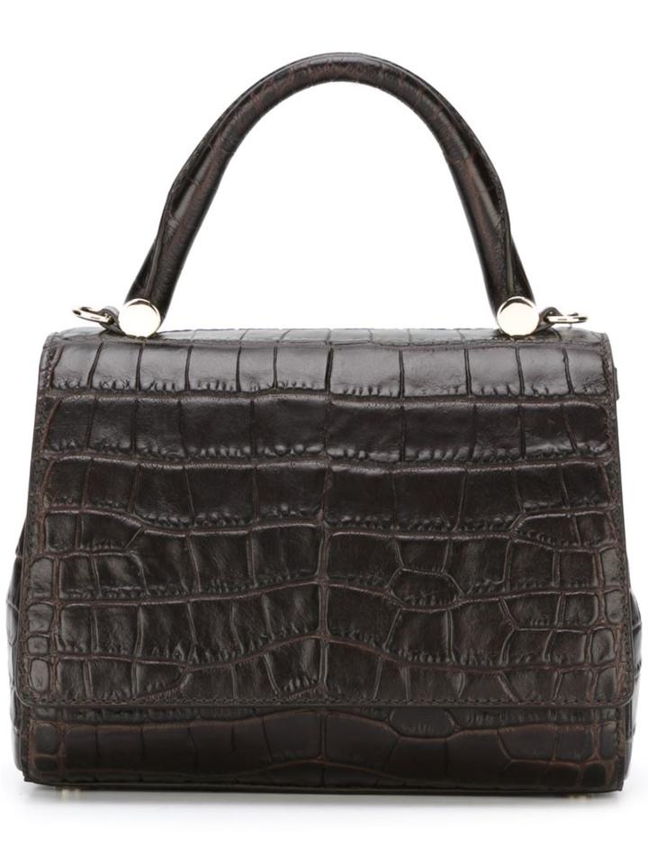 Max Mara Embossed Crocodile Effect Tote