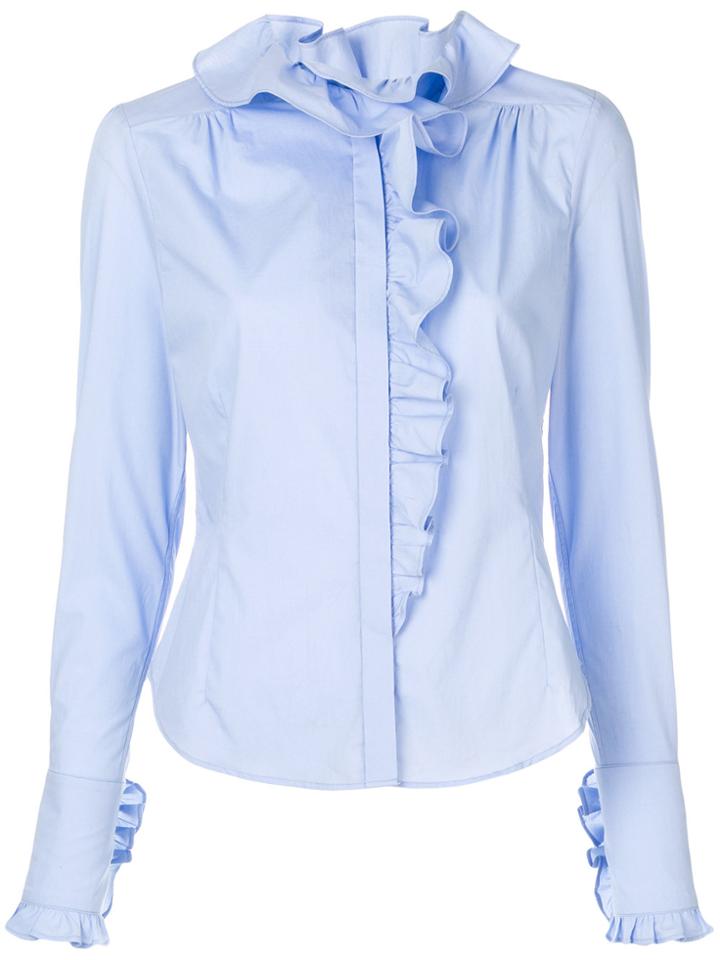 Faith Connexion Ruffled Cravate Shirt - Blue