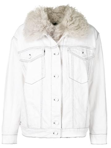 Alexander Wang Denim Shearling Jacket - White