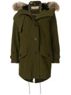 Burberry Fur Hooded Coat - Green