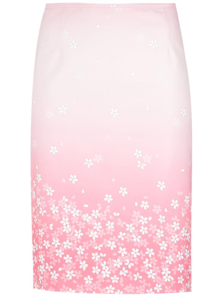 Reinaldo Lourenço Printed Pencil Skirt - Pink & Purple