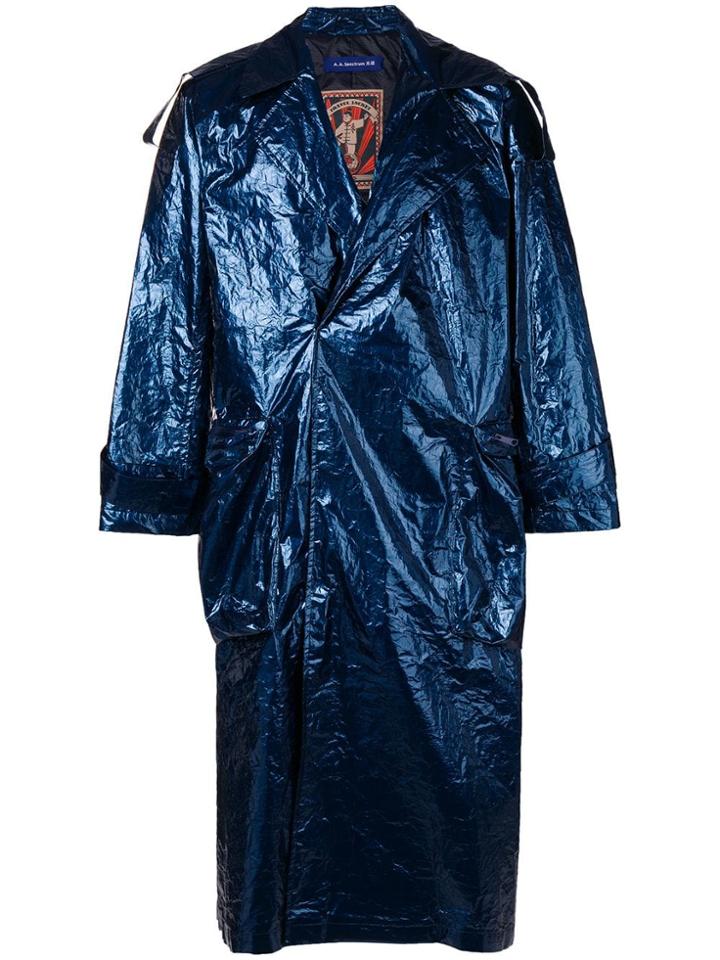 A.a. Spectrum Wrinkled Trench Coat - Blue