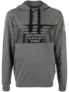 Ea7 Emporio Armani Hoodie Eagle Band Ga Front - Grey