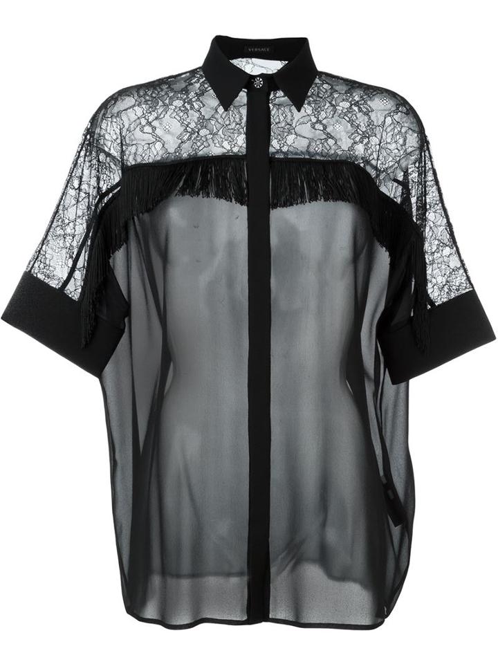 Versace Fringed Lace Blouse