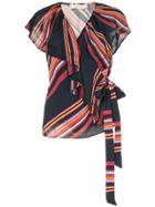 Tory Burch Vivid Stripe Ruffle Top - Multicolour