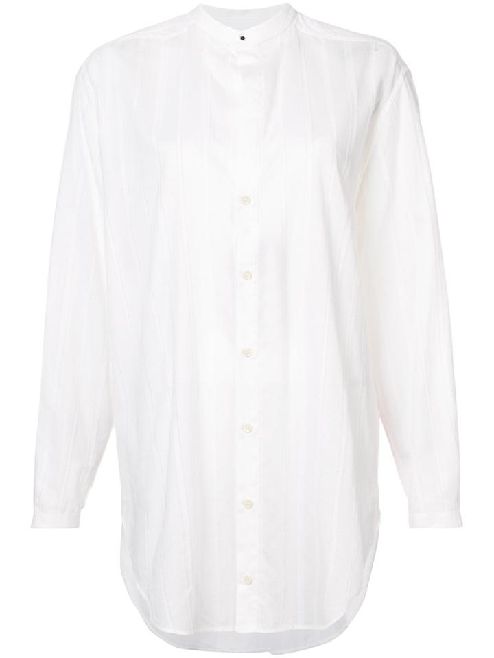 Saint Laurent Frayed Striped Tunic - White