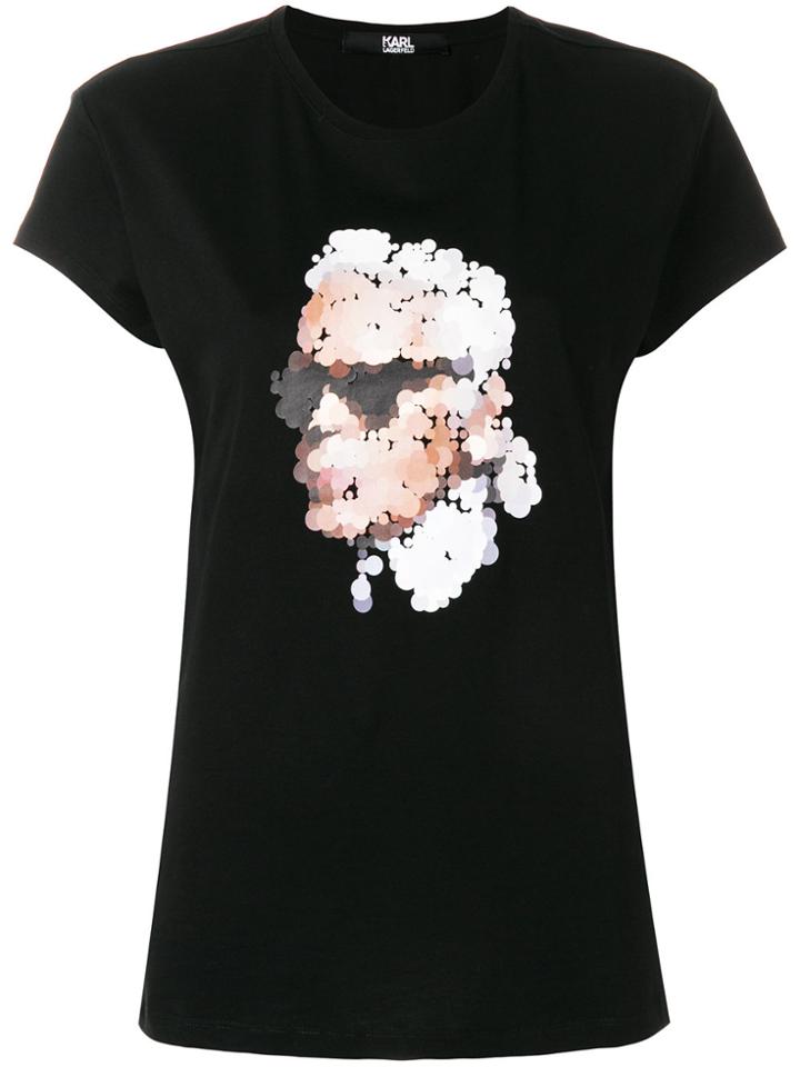 Karl Lagerfeld Karl Pixelated-print T-shirt - Black