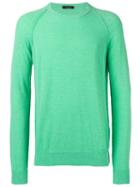 Roberto Collina Ribbed Trim Sweatshirt, Men's, Size: 54, Green, Cotton/polyamide
