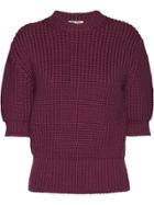 Miu Miu Three-quarter Sleeved Jumper - Red