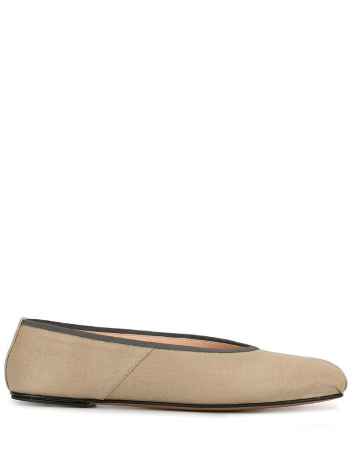 The Row Square Toe Ballerinas - Brown