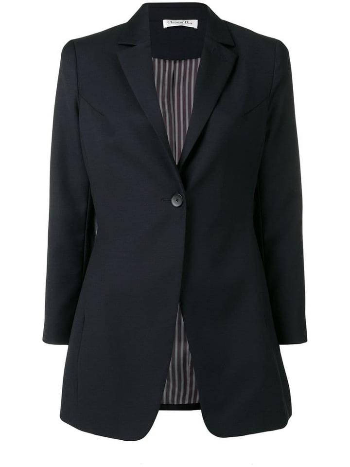 Christian Dior Pre-owned Fitted Longline Jacket - Blue