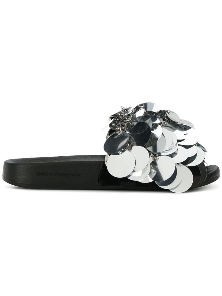 Paco Rabanne Blossom Slippers - Black