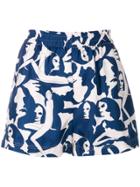 La Doublej Patterned Shorts - Blue