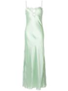 Alberta Ferretti Lace Insert Slip Dress - Green