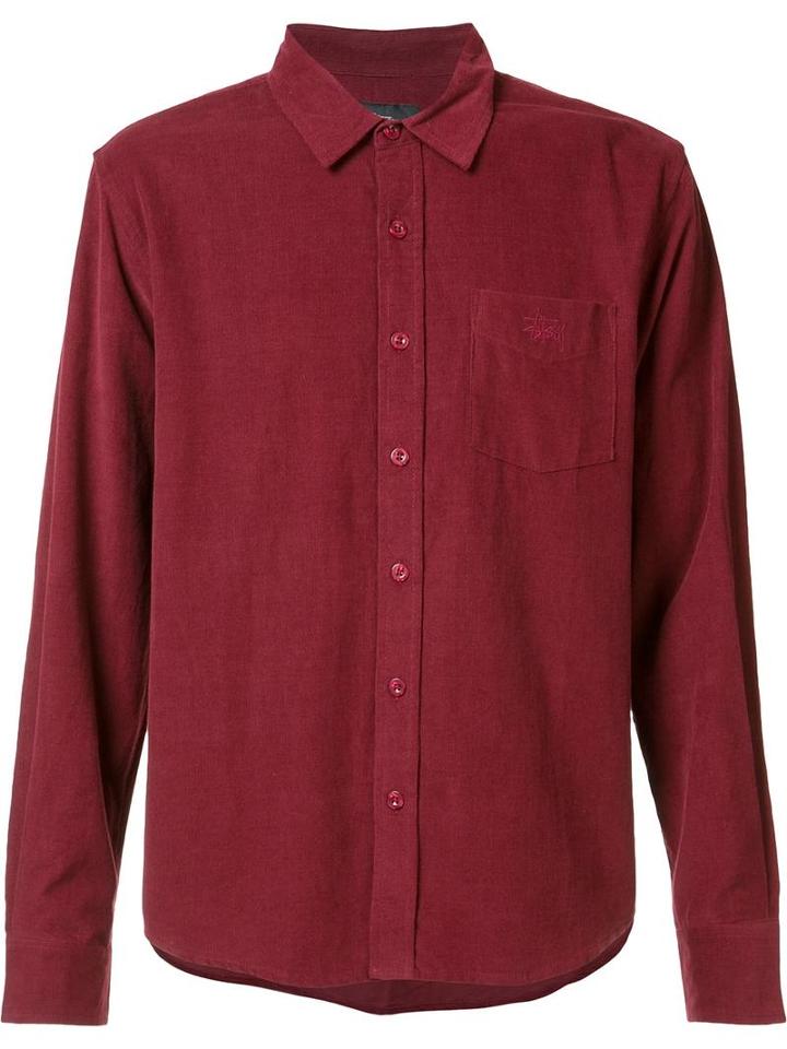 Stussy Classic Corduroy Shirt, Men's, Size: Medium, Red, Cotton