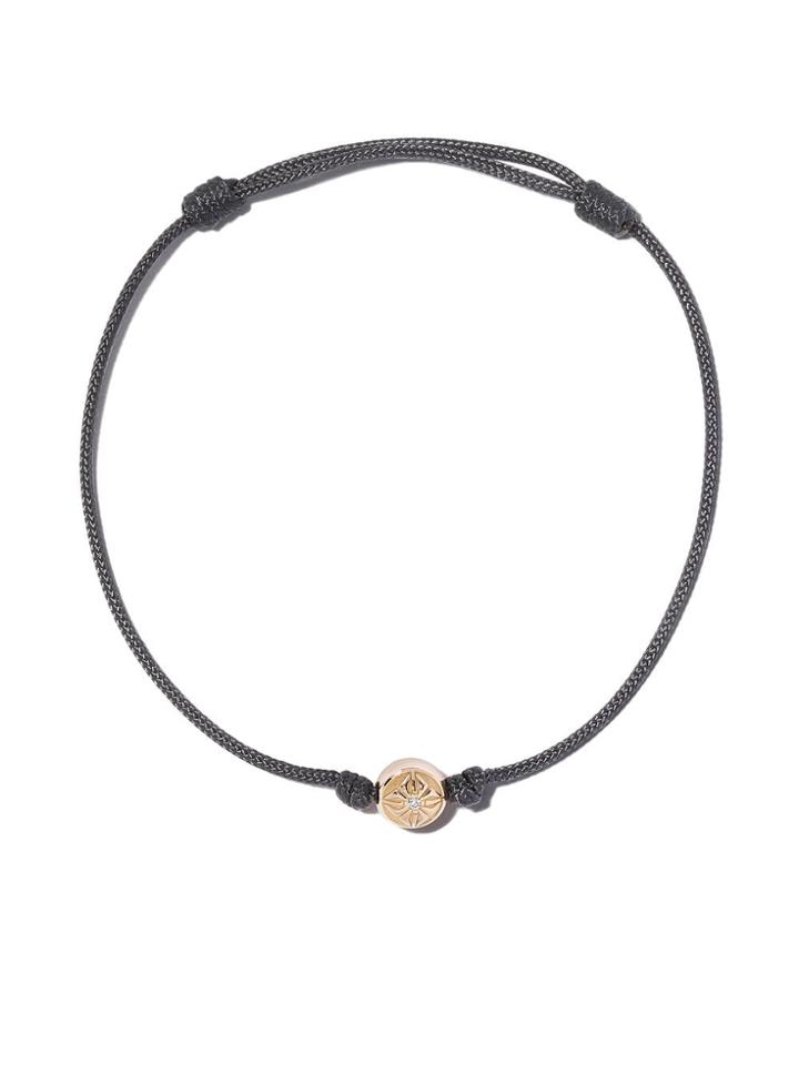 Shamballa Jewels 18kt Yellow Gold & Diamond Orb Charm Bracelet - Grey