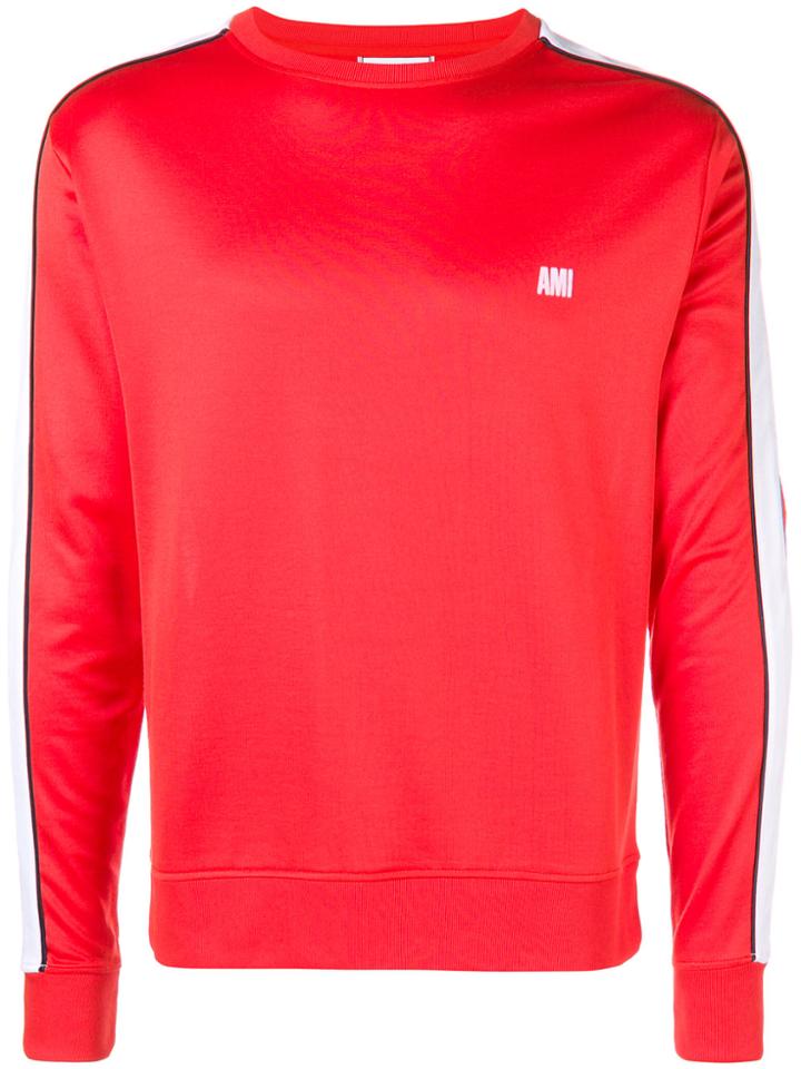 Ami Alexandre Mattiussi Side-stripe Logo Sweatshirt - Red