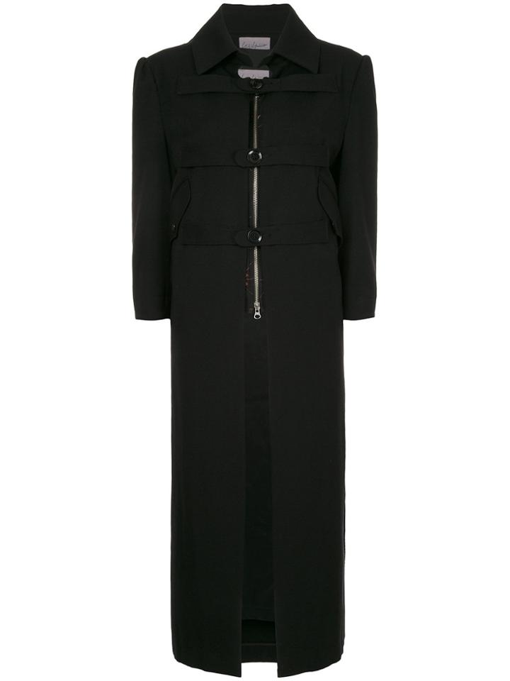 Yohji Yamamoto Vintage Front Strap Fastening Coat - Black