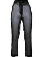 Ann Demeulemeester Sheer Trousers, Women's, Size: 38, Black, Cotton/cupro