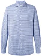 Barba - Club Collar Printed Shirt - Men - Cotton - 42, Blue, Cotton