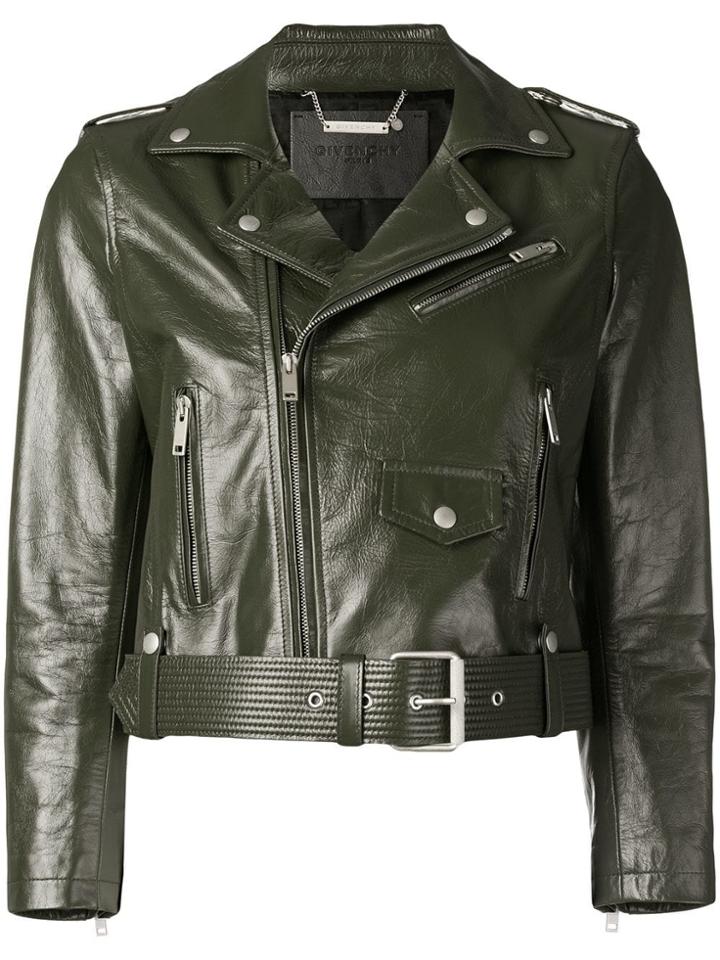 Givenchy Zip Detailed Biker Jacket - Green