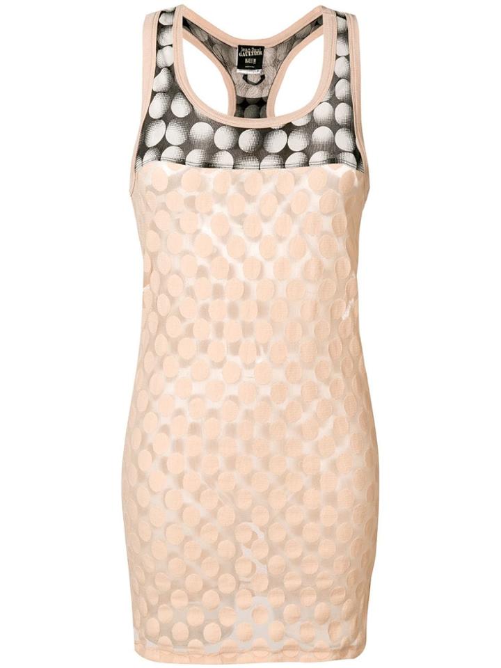 Jean Paul Gaultier Vintage Polka Dot Patterned Sleeveless Top - Pink &