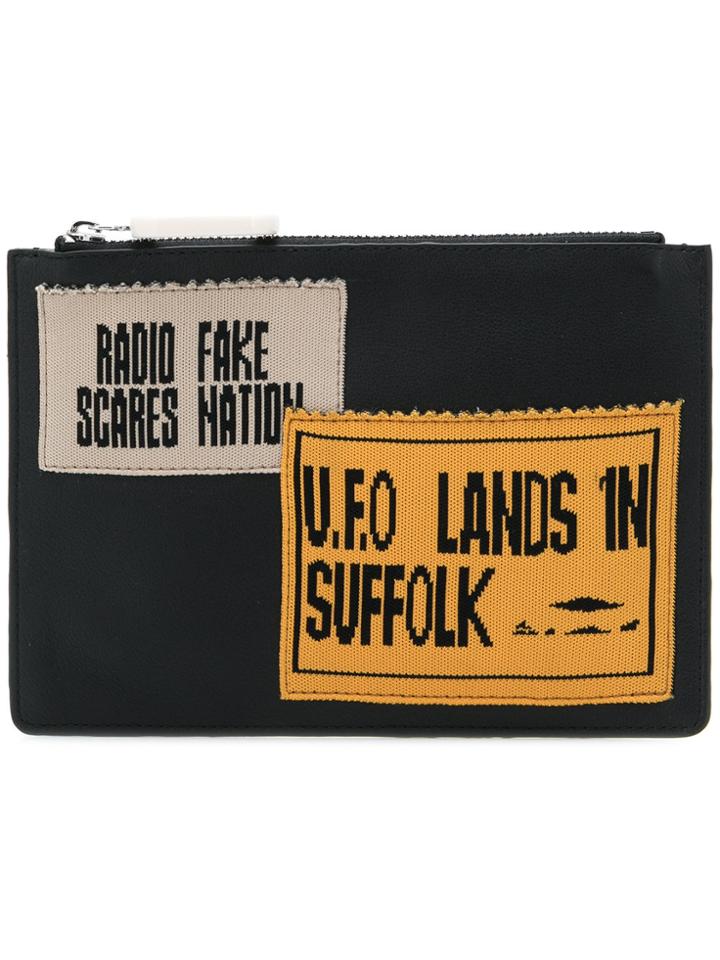 Jw Anderson Headline Patch Zip Wallet - Black