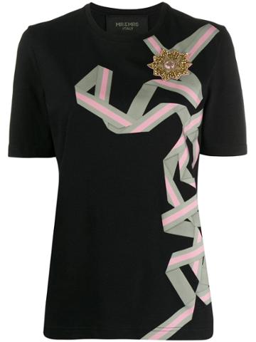 Mr & Mrs Italy Ribbon Print T-shirt - Black