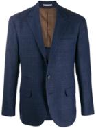 Brunello Cucinelli Checked Tailored Blazer - Blue