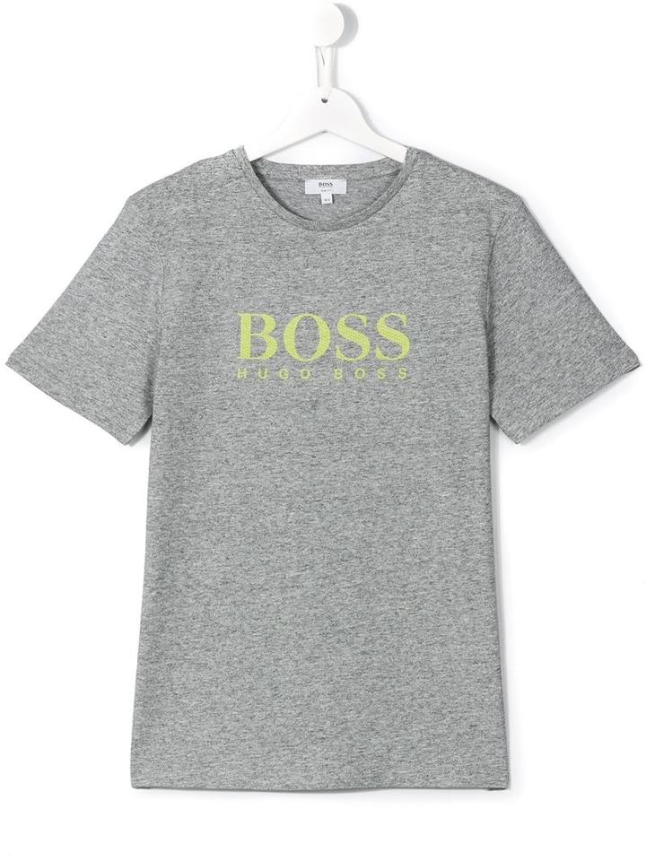 Boss Kids Logo Print T-shirt, Boy's, Size: 14 Yrs, Grey