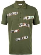 Valentino Jamie Reid Slogan Print Polo Shirt - Green