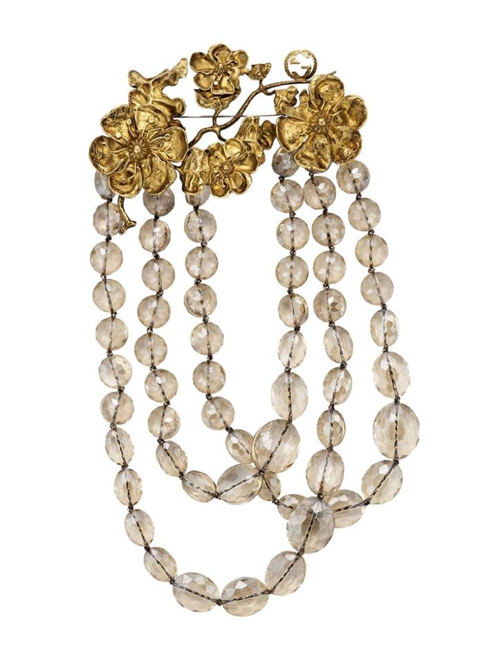 Gucci Bead Detail Brooch - Gold