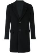 Ami Alexandre Mattiussi Classic Two Button Coat, Men's, Size: 46, Black, Cotton/acetate/cashmere/wool