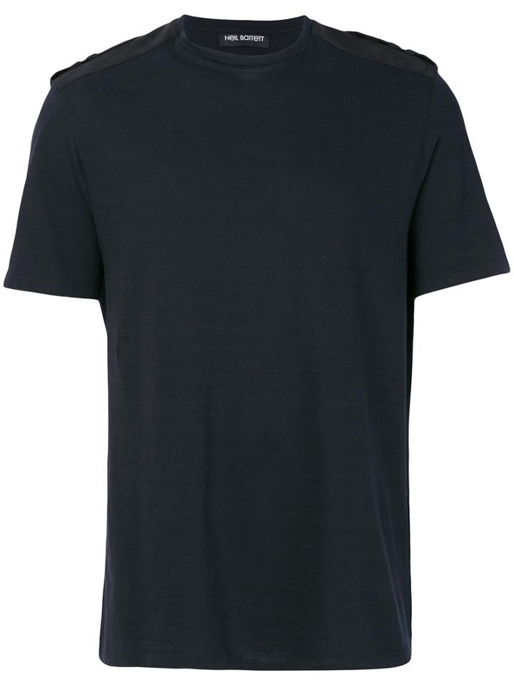 Neil Barrett - Epaulette T-shirt - Men - Cotton - M, Blue, Cotton