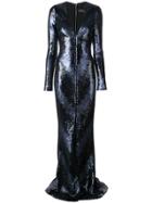 Rubin Singer Deep V-neck Sequin Dress - Blue