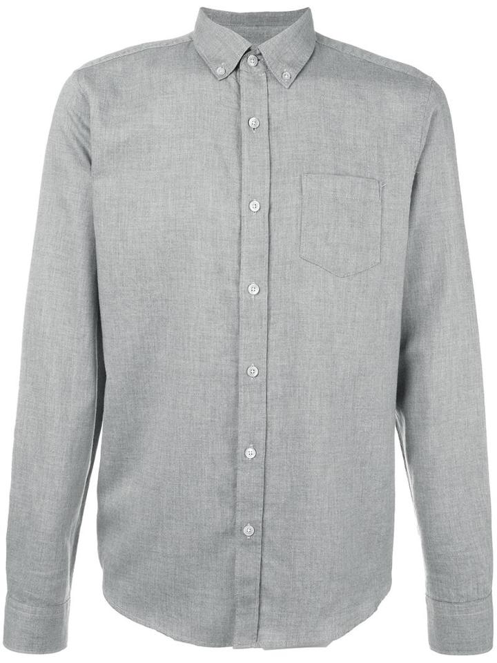 Closed Melange Button Down Shirt, Men's, Size: Small, Grey, Cotton