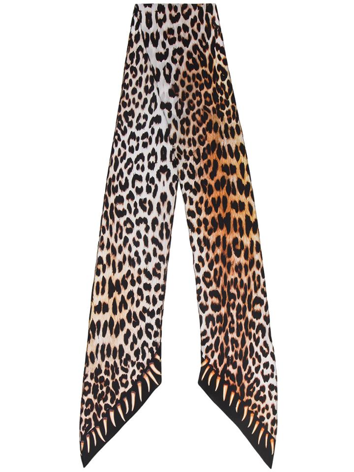 Rockins Leopards Teeth Classic Skinny Scarf - Brown