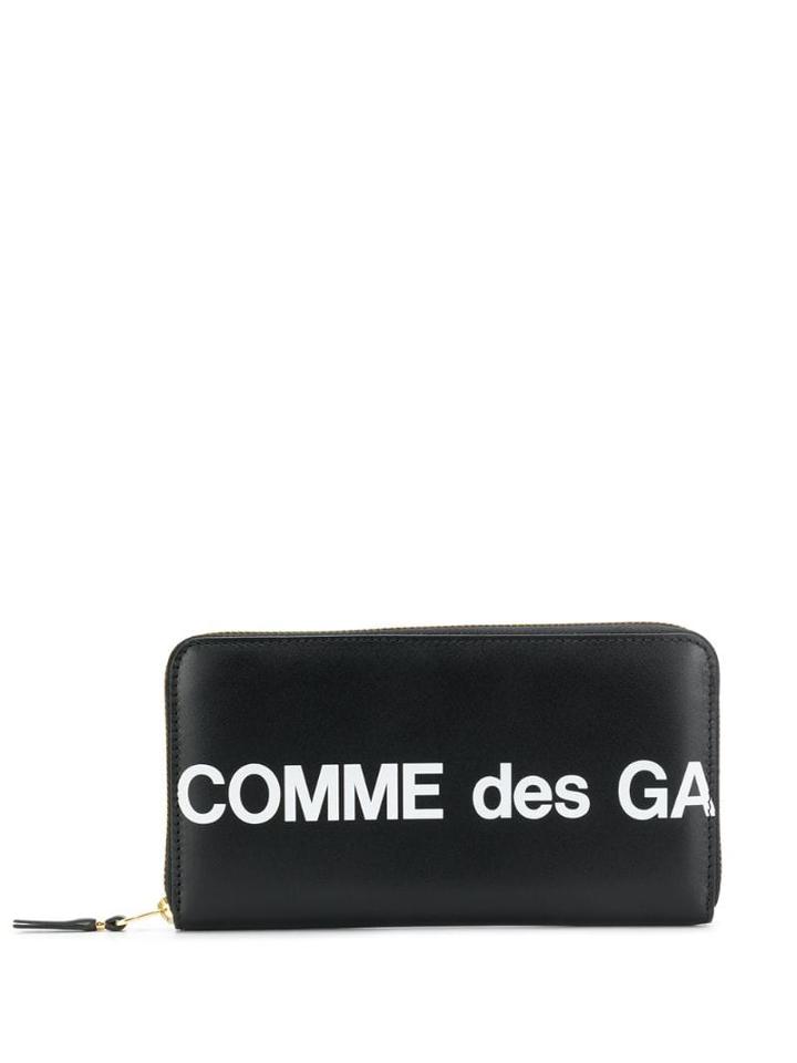 Comme Des Garçons Wallet Logo Zip-around Wallet - Black