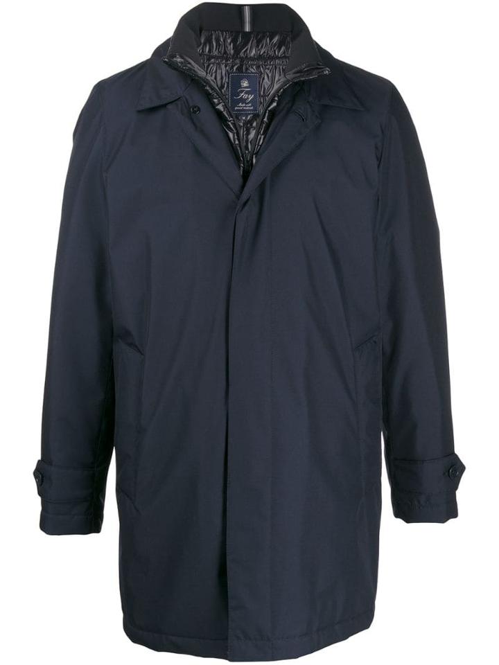 Fay Padded Overcoat - Blue